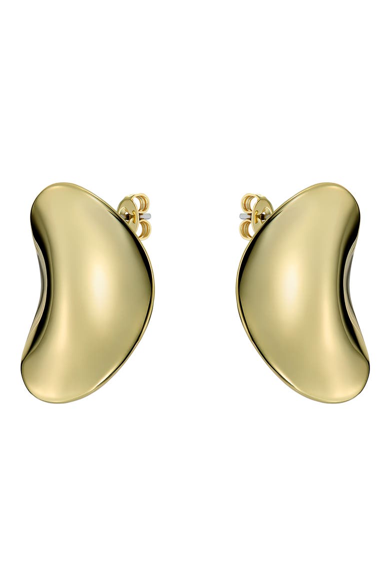 Conya Concave Large Stud Earrings, Main, color, METALLIC GOLD