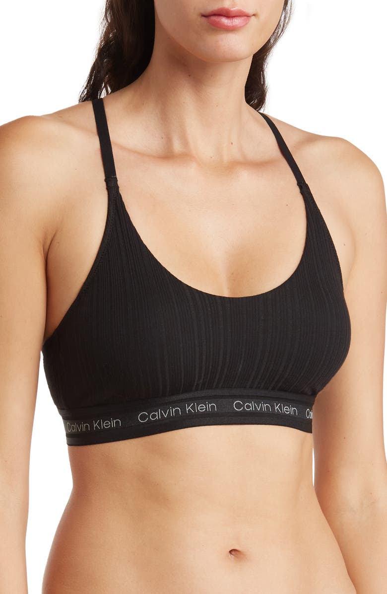 Calvin Klein Refined Rib Lightly Lined Bralette, Main, color,