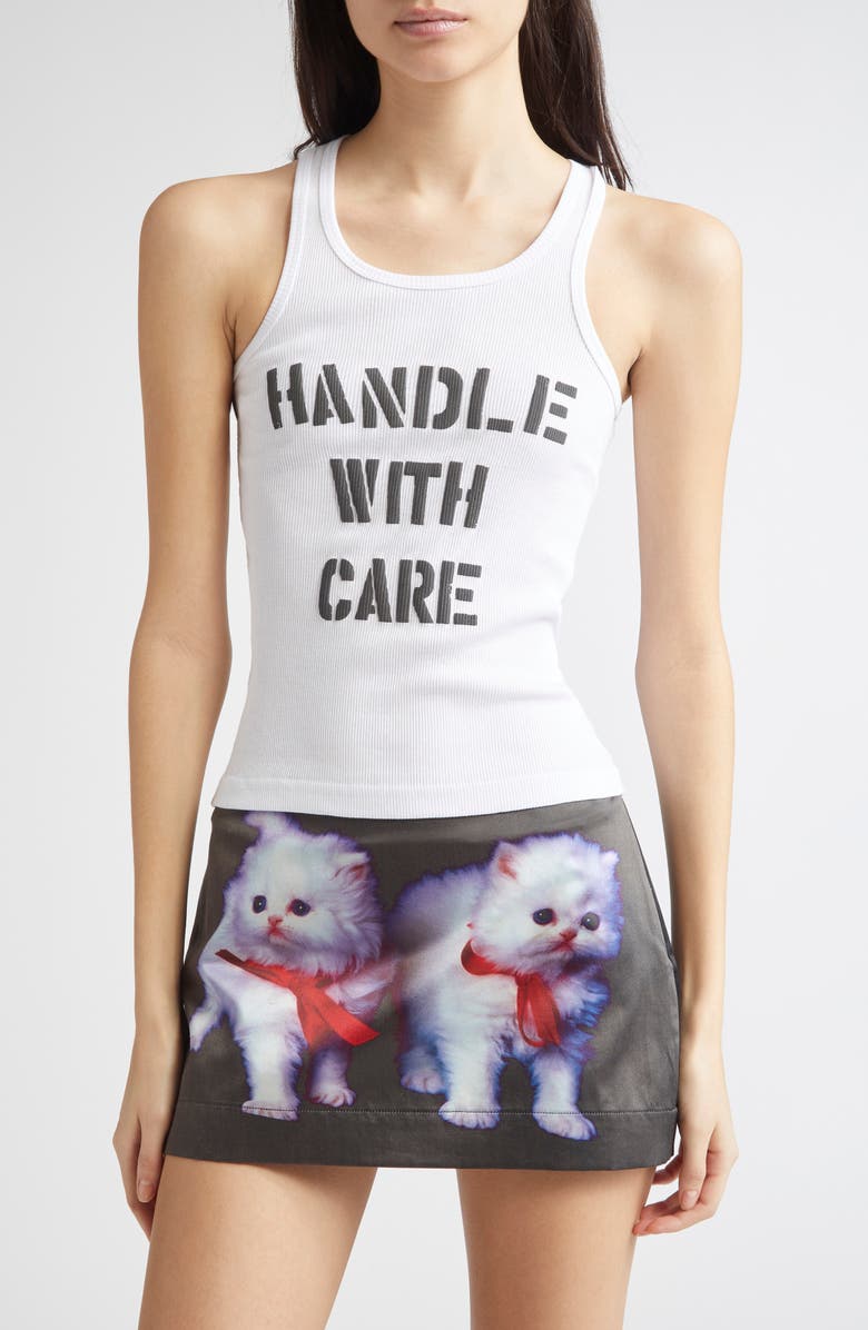 Ashley Williams Handle with Care Rib Graphic Tank | Nordstrom