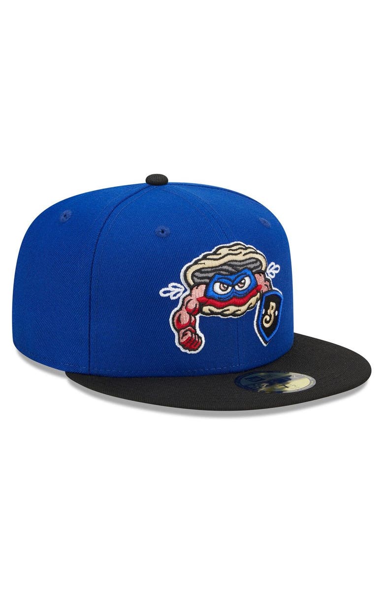 New Era Men's New Era Blue/Black Biloxi Shuckers Marvel x Minor League 59FIFTY Fitted Hat, Alternate, color, 