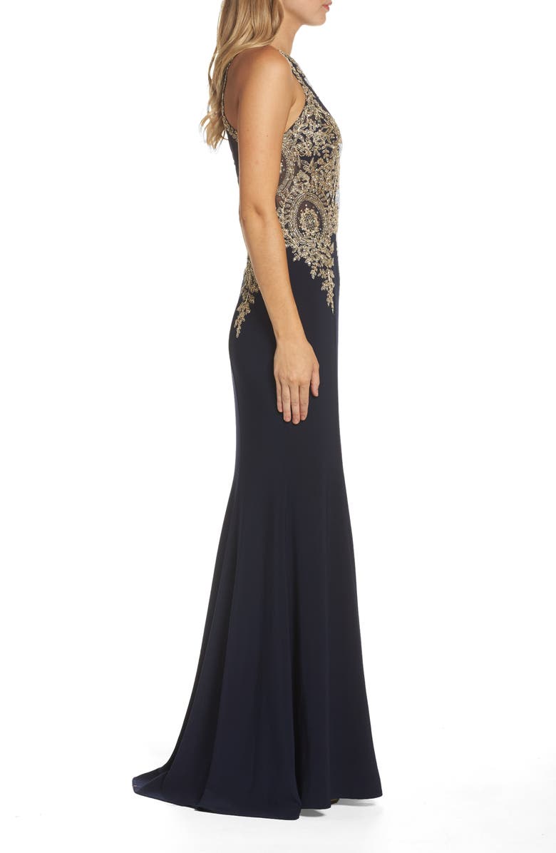 Xscape Evenings Xscape Embroidered Mermaid Gown, Alternate, color,