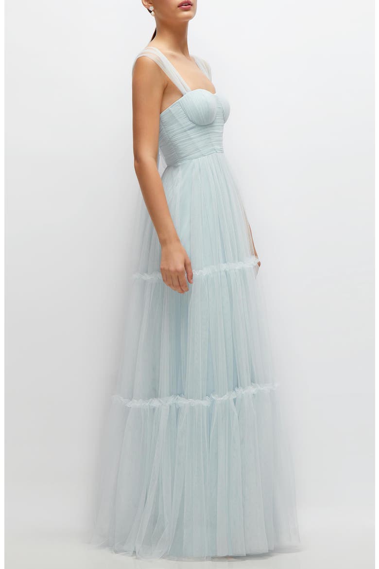 Tiered Tulle Evening Dress, Alternate, color, MIST