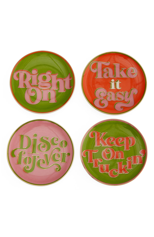 Jonathan Adler Deep Thoughts Coaster Set In Multi