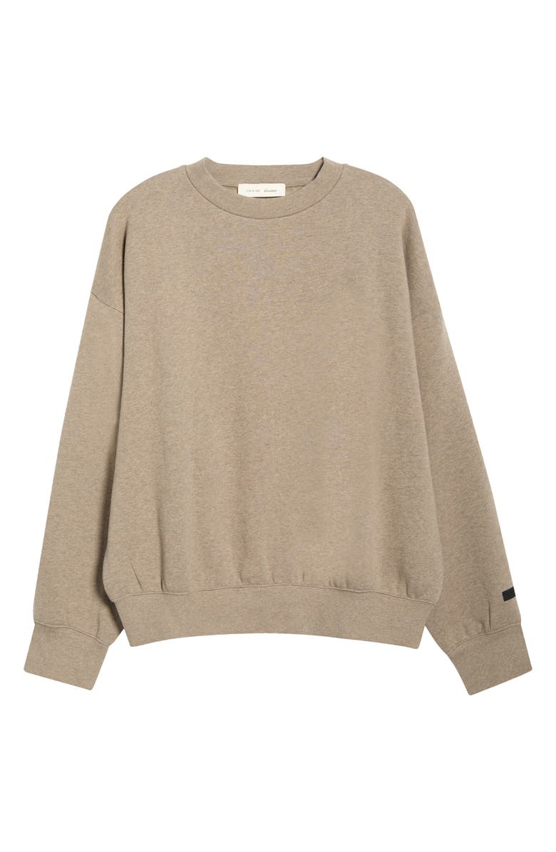 Fear of God Essentials Classic Fit Fleece Crewneck Sweatshirt, Alternate, color, Concrete/Dark Concrete Heather