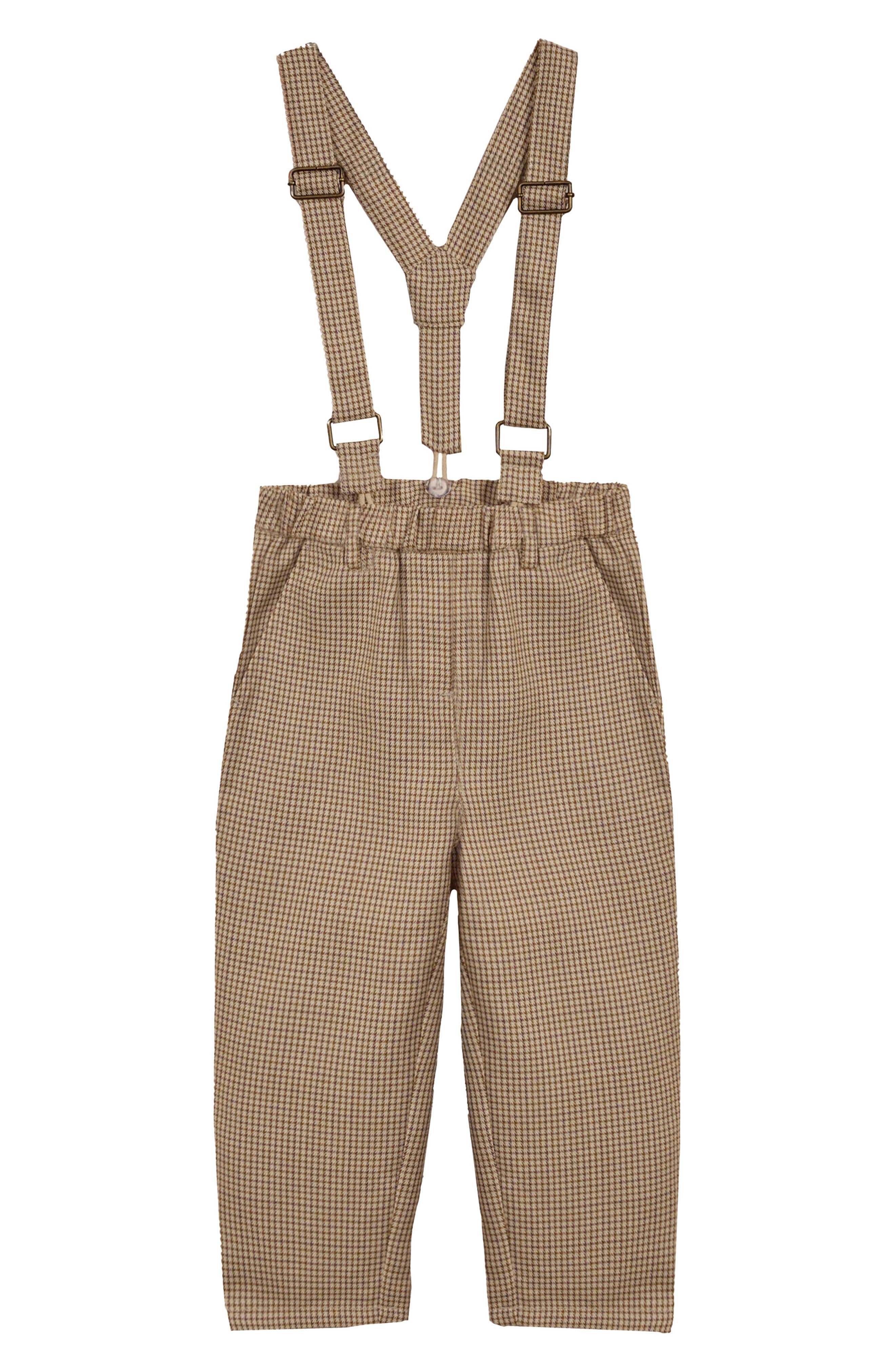 NORALEE Houndstooth Suspender Pants