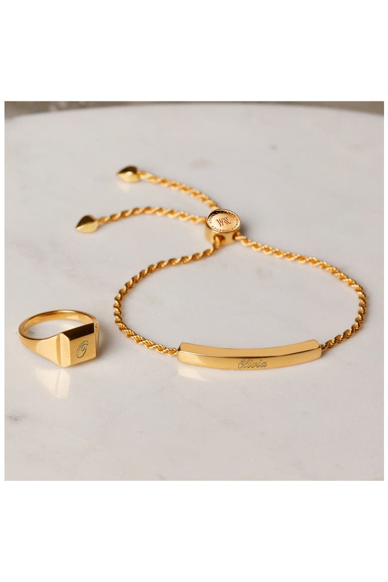 Engravable Linear Friendship Chain Bracelet, Alternate, color, GOLD