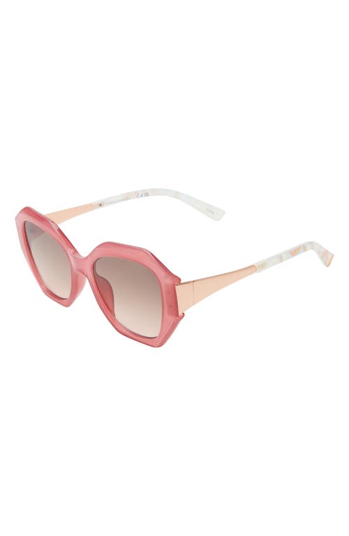 Vince Camuto Geometric Sunglasses In Rose/pearl