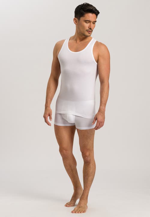 Hanro Cotton Superior Fitted Cotton Tank Top In White