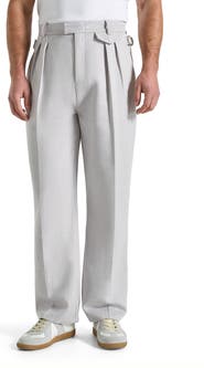 Manière De Voir Pierre Relaxed Fit Textured Pleated Tailored Trousers