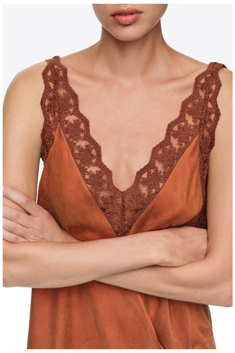 Knot Detail Camisole Dress, Alternate, color, TOFFEE