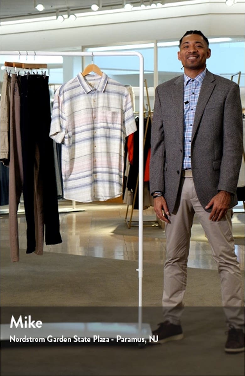 Stripe Stretch Selvedge Short Sleeve Button-Up Shirt, sales video thumbnail