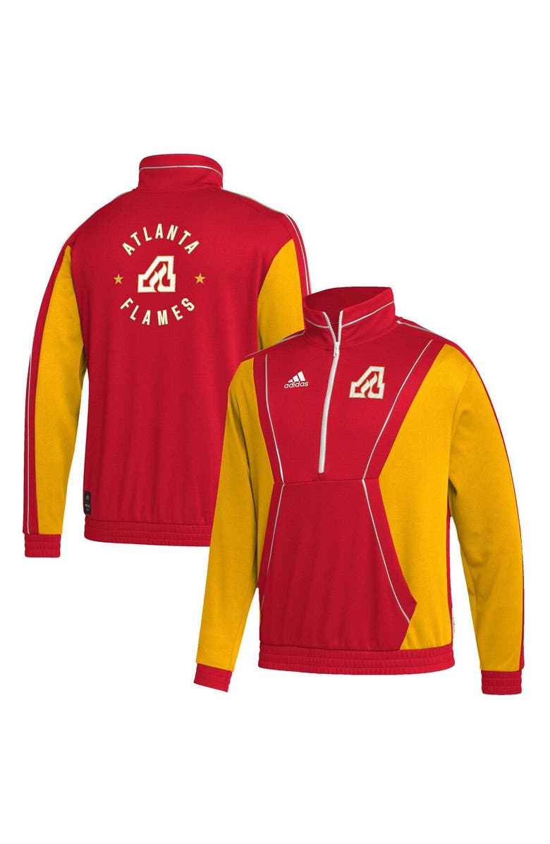 adidas Men's adidas Red Atlanta Flames Team Classics Half-Zip Jacket, Main, color, 