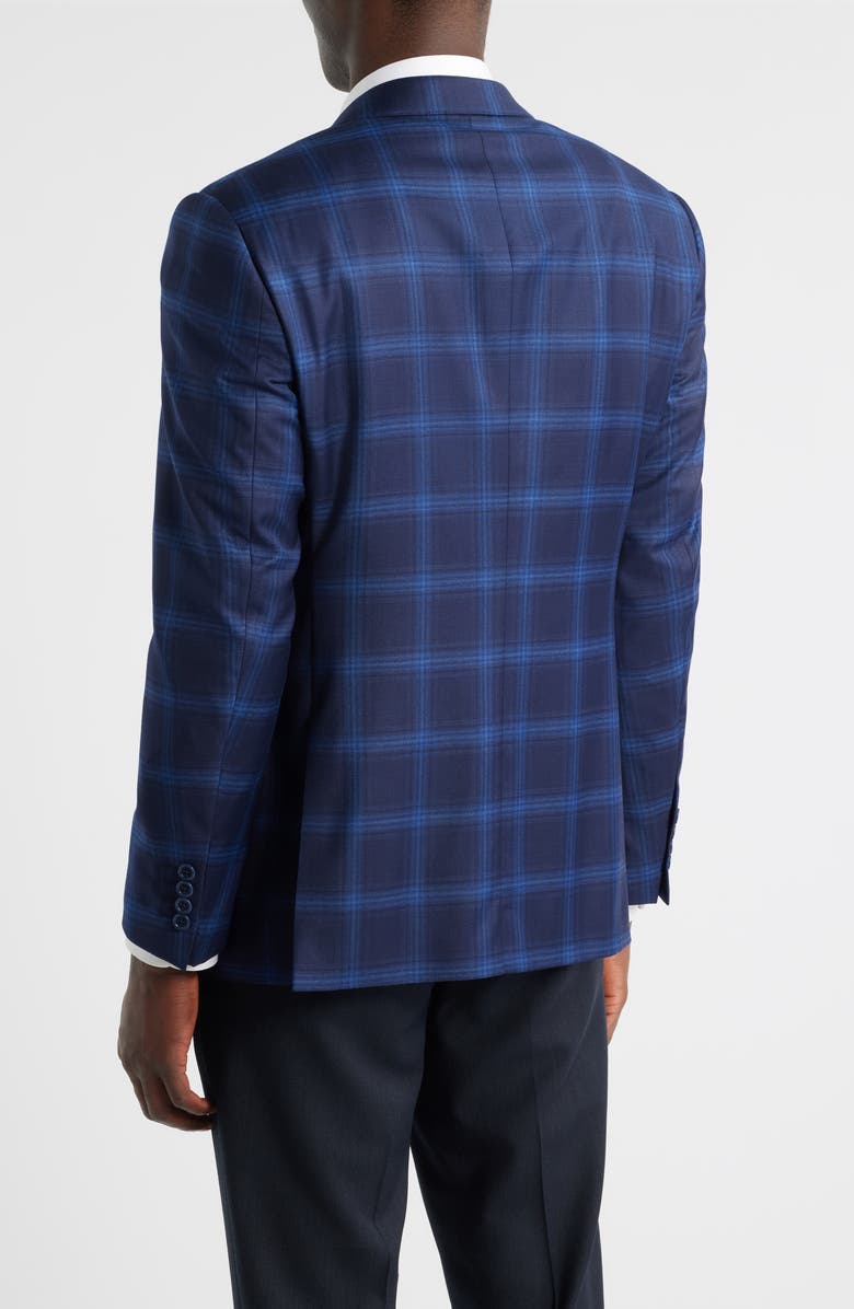 Emporio Armani Navy Windowpane Check Virgin Wool Sport Coat, Alternate, color, Navy