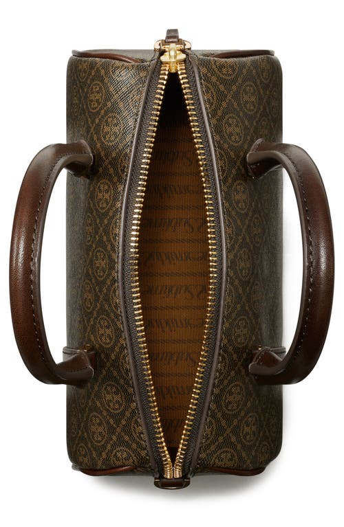Tory Burch T Monogram Coated Canvas Mini Barrel Bag In French Press
