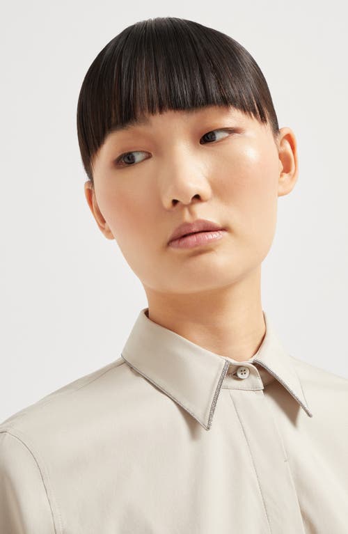 Brunello Cucinelli Shirt With Monili In Cool Beige