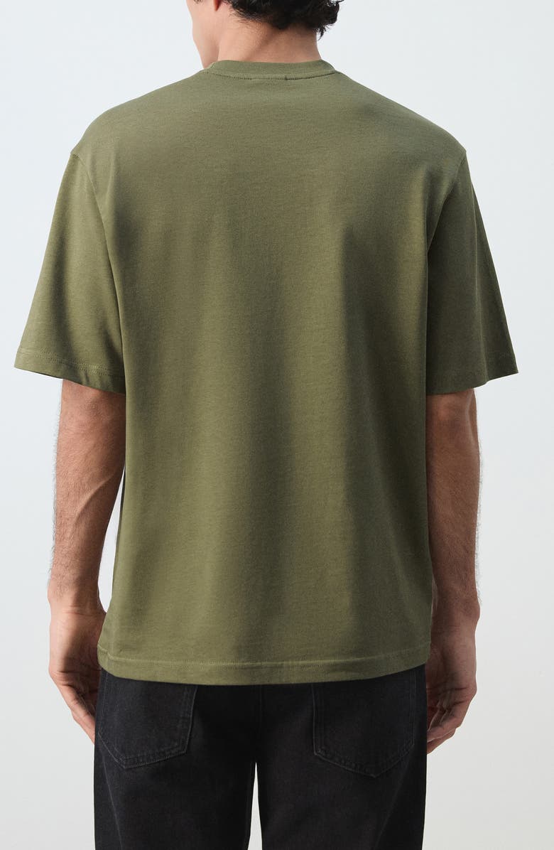 MANGO Relaxed Fit Heavyweight Cotton T-Shirt, Alternate, color, Olive Green
