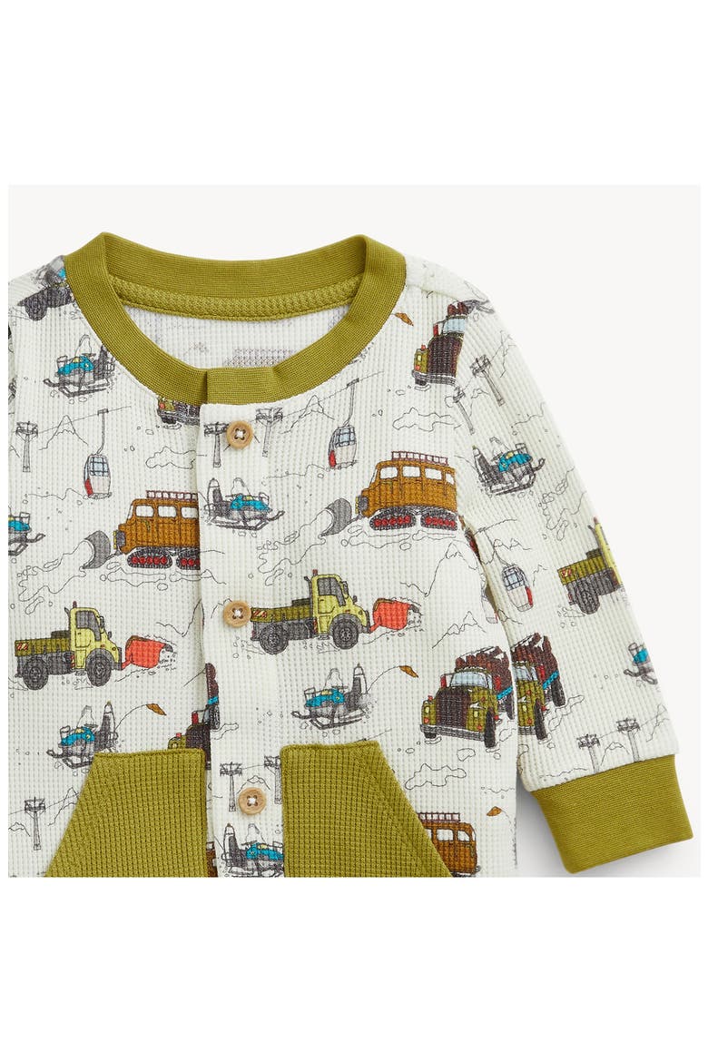 Trucks Magnetic Closure Waffle Romper, Alternate, color, TRUCK