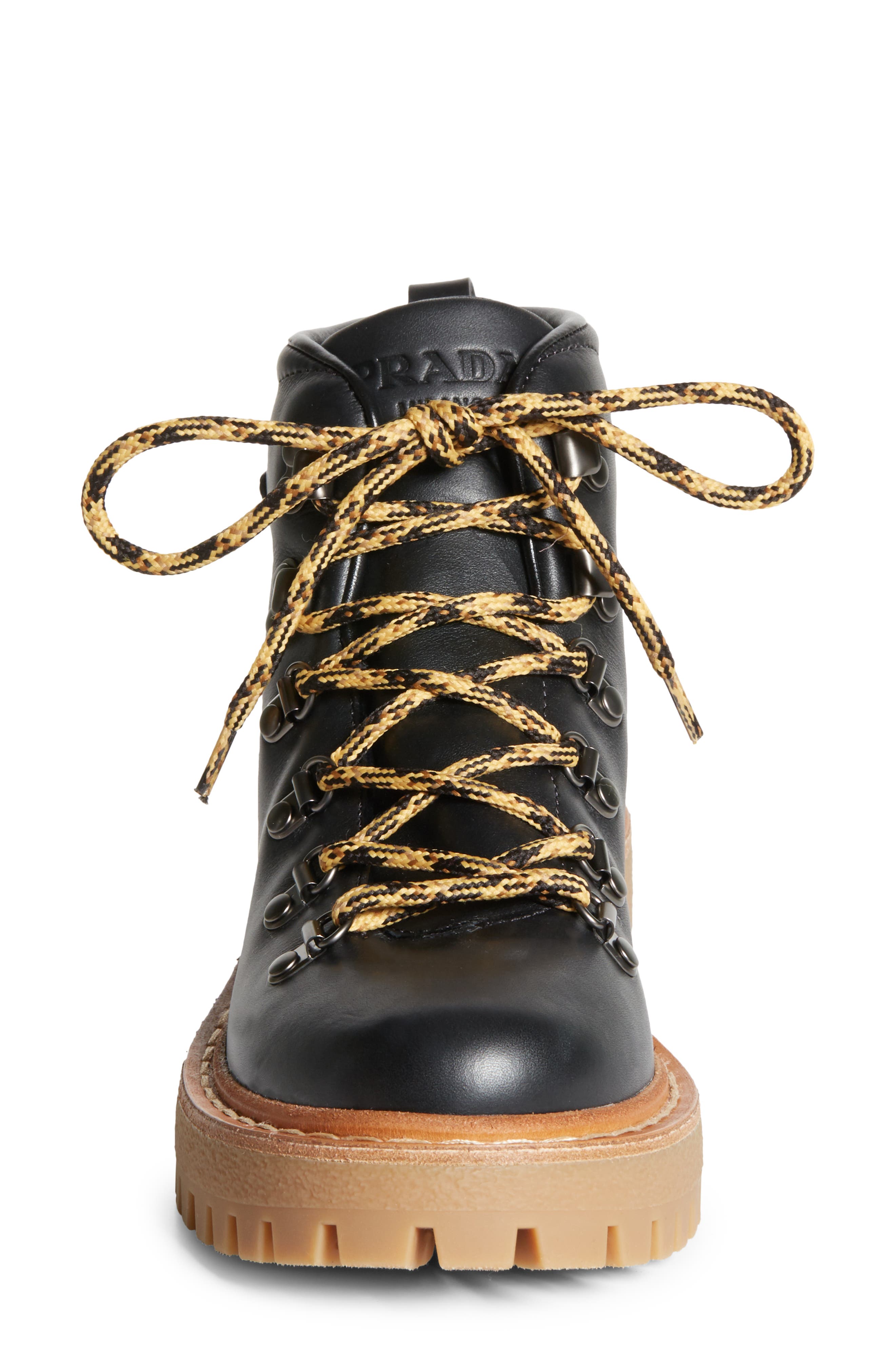 Prada St. Moritz Hiking Boot, Alternate, color, Nero