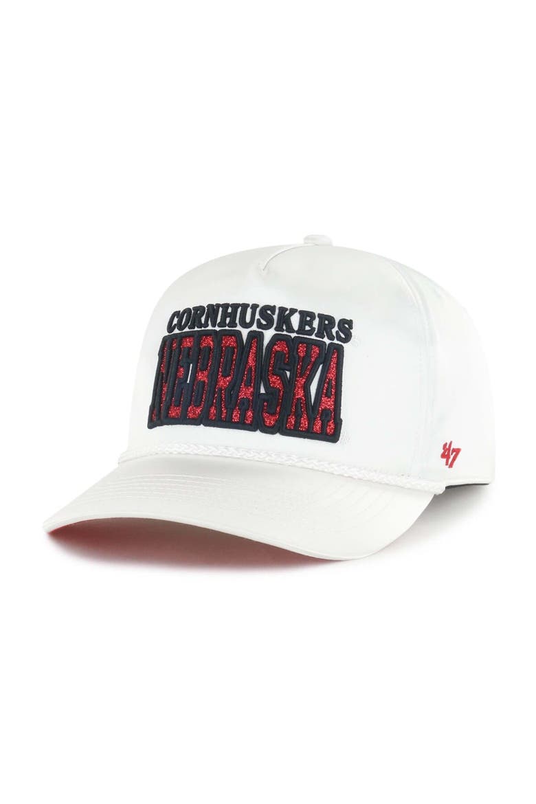 Women's '47 White Nebraska Huskers Outspoken Hitch Adjustable Hat, Alternate, color, White
