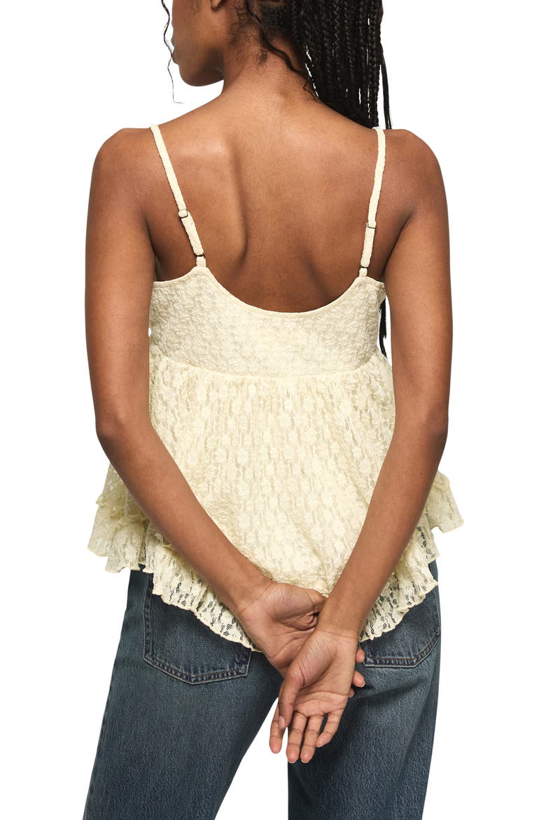 Ruffle Lace Babydoll Camisole, Alternate, color, LEMON ICING