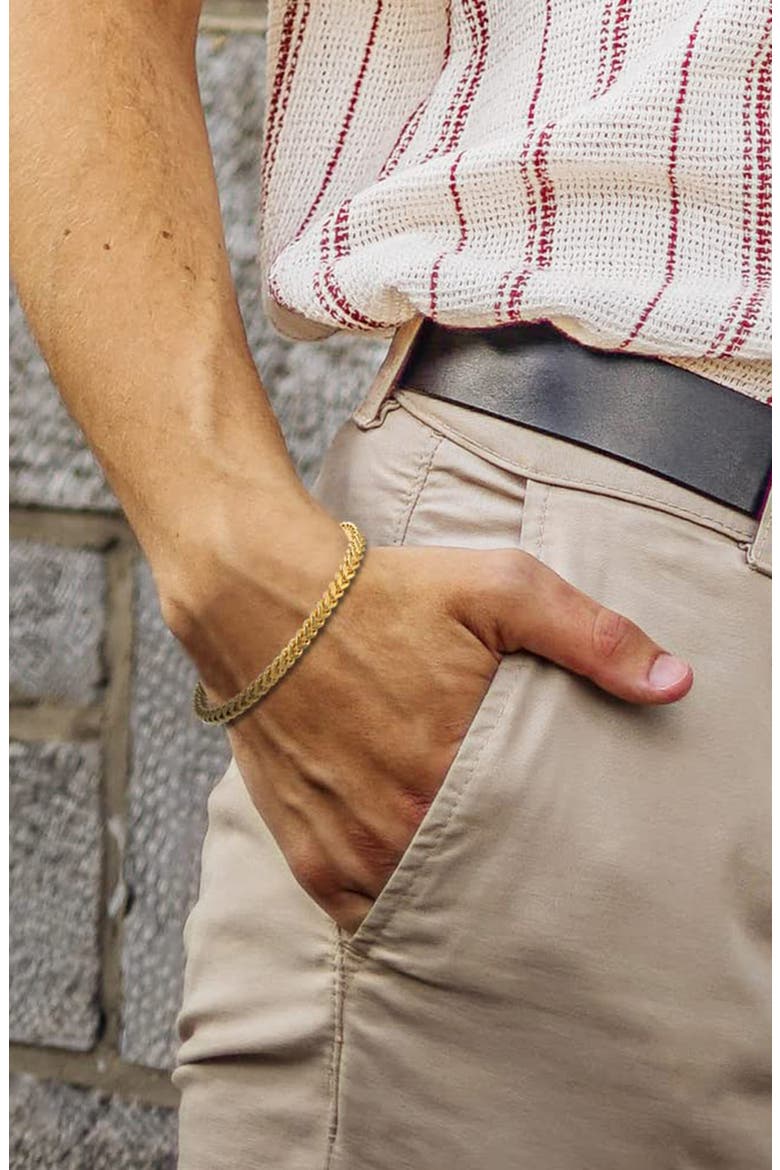 Men's Franco Chain Bracelet, Alternate, color, GOLD