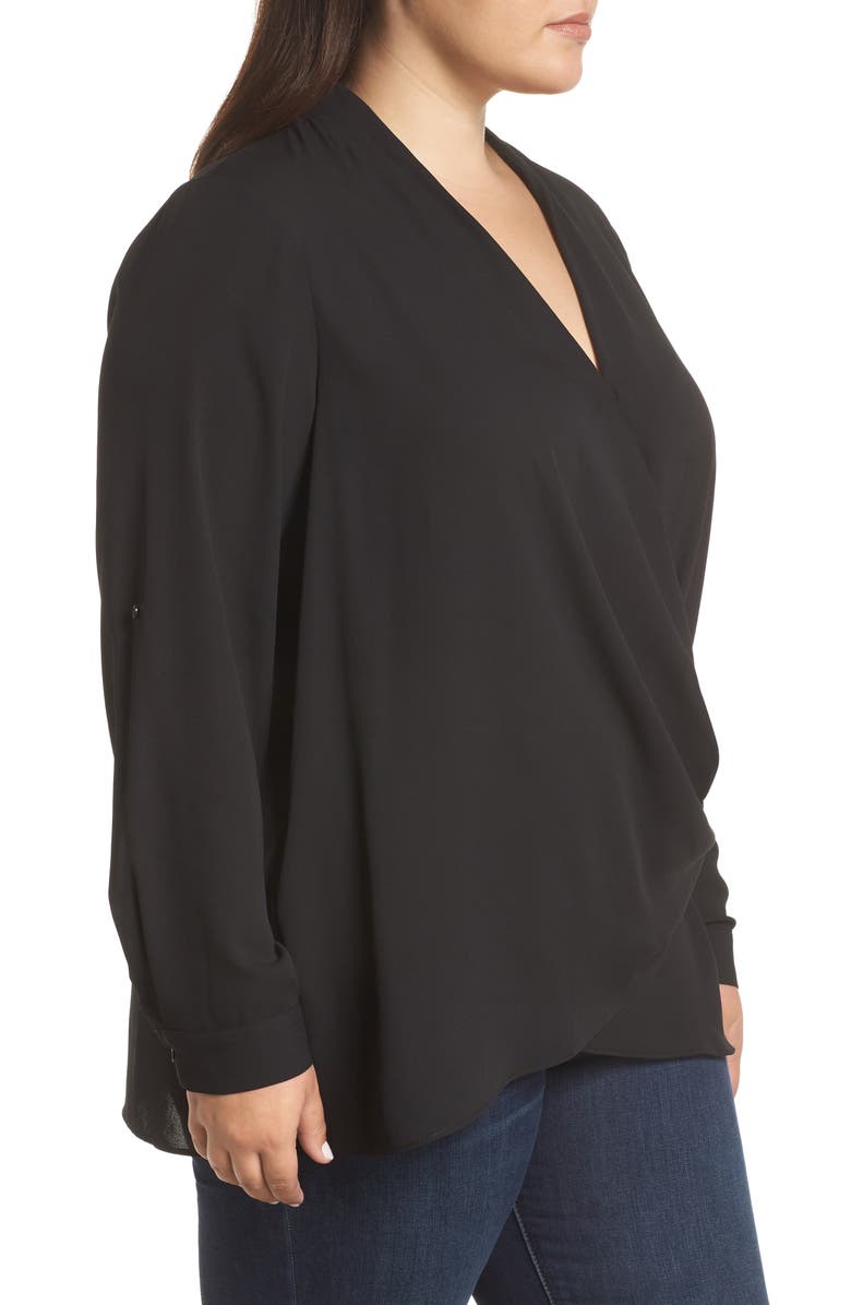 &.Layered Draped Wrap Top, Alternate, color, 