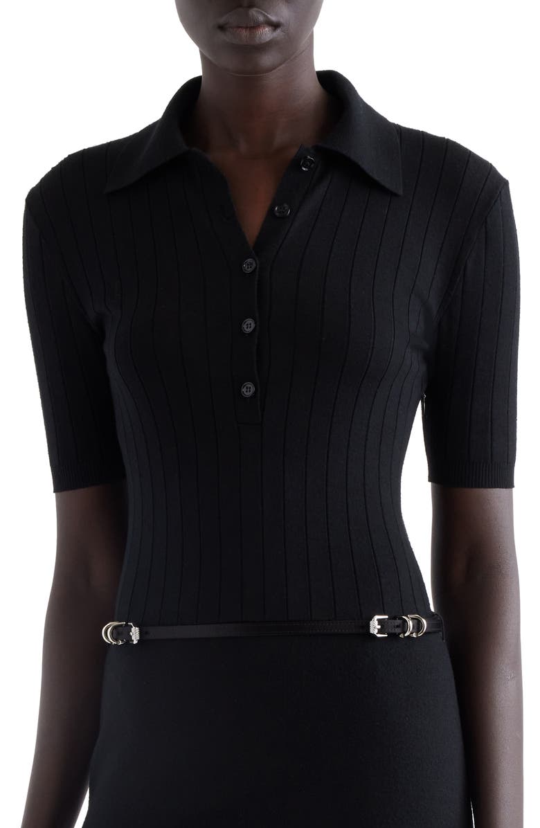 Givenchy Belted Wool Polo Midi Dress, Alternate, color, 