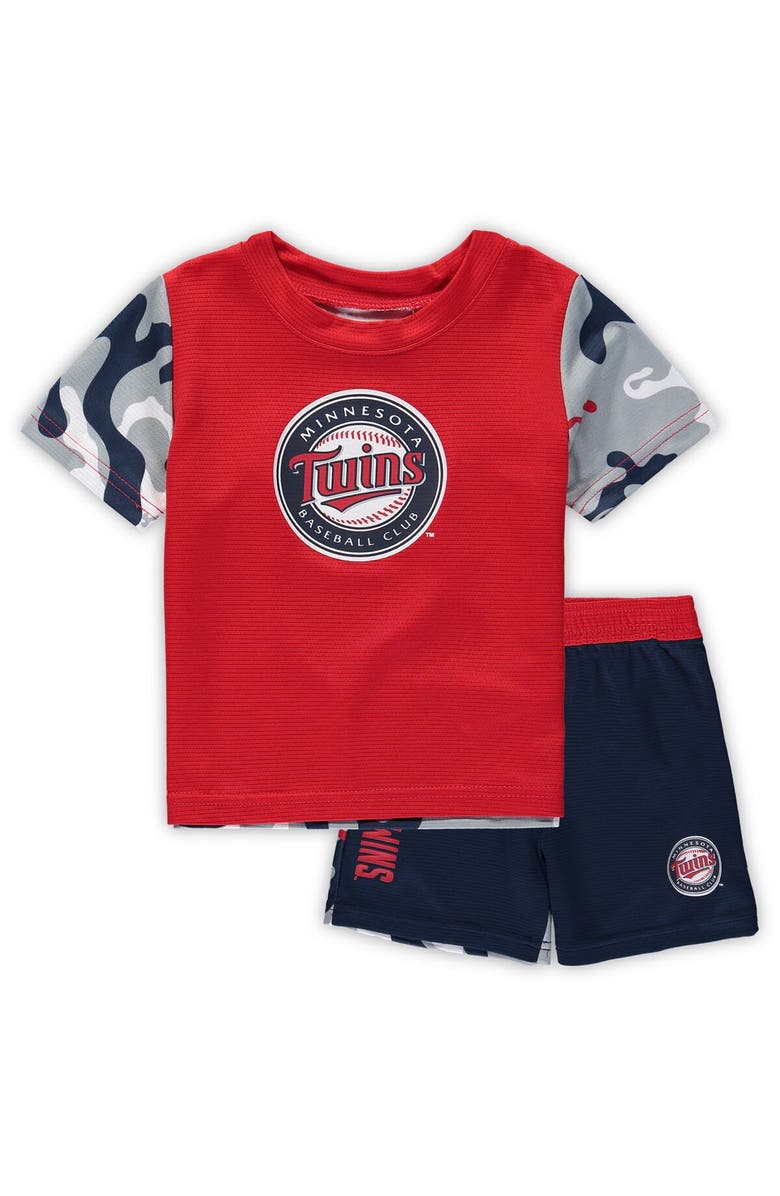 Outerstuff Newborn & Infant Red/Navy Minnesota Twins Pinch Hitter T-Shirt & Shorts Set, Main, color, Red