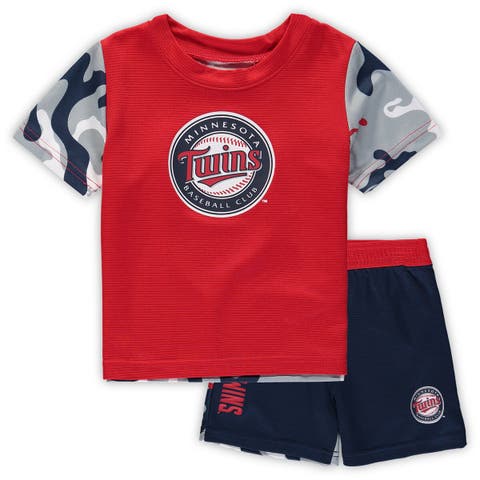 Newborn & Infant Red/Navy Minnesota Twins Pinch Hitter T-Shirt & Shorts Set