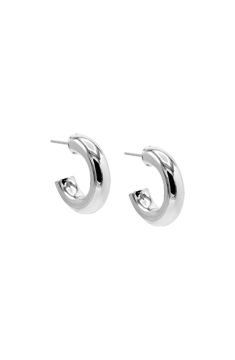 BY ADINA EDEN Chunky Hollow Hoop Earring, Main, color, Silver - 20Mm