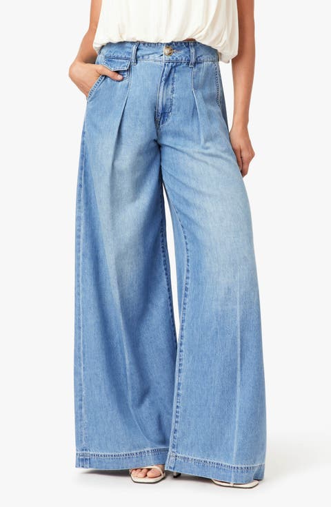 Pleated Denim Pants (Blue Bell)