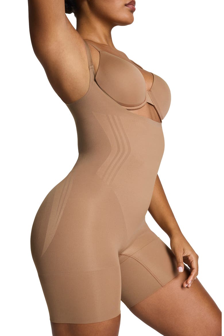 SPANXsculpt™ GoFigure Open Bust Shaper Bodysuit, Alternate, color, CINNAMON
