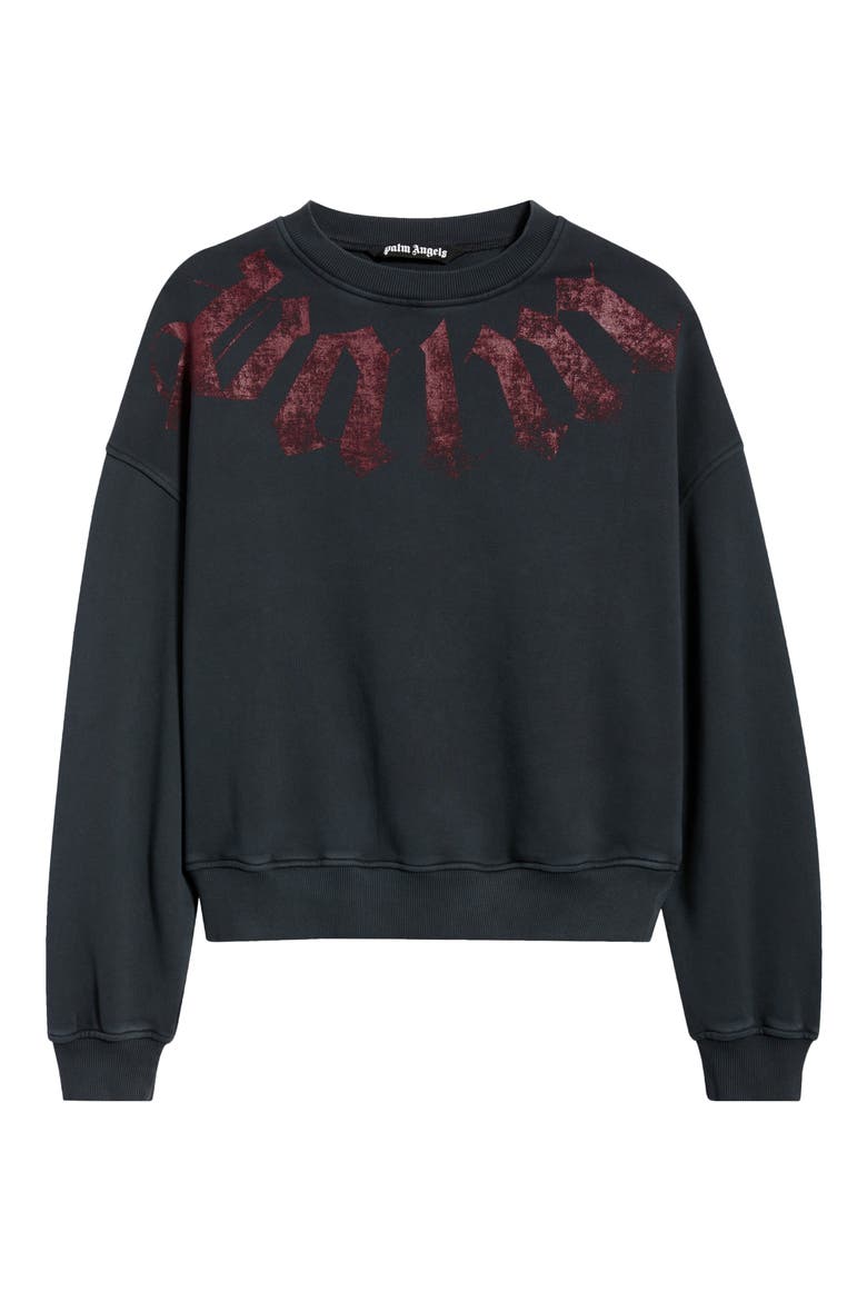 Big Neck Logo Sweatshirt, Alternate, color, BLACK BURGUNDY