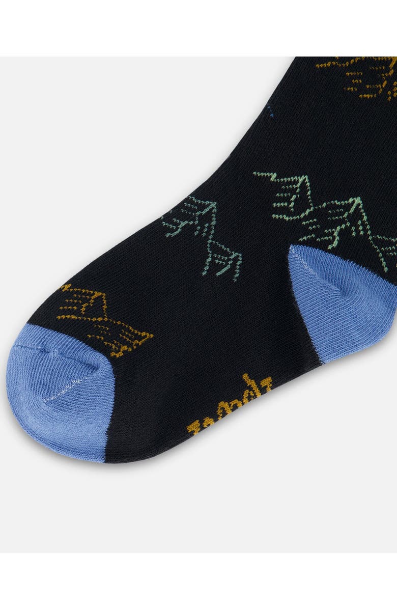 Deux par Deux Boy's Socks Black With Mountains, Alternate, color, 