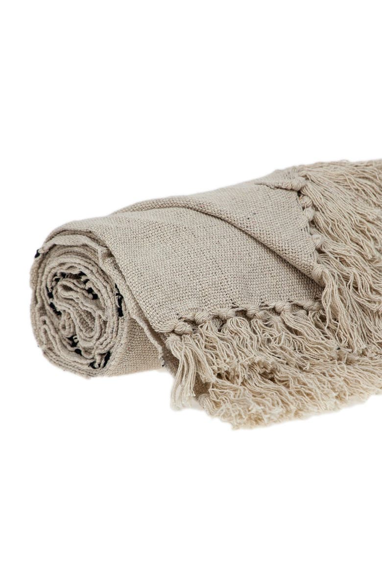 Logan Casual Beige 52" x 67" Woven Handloom Throw, Alternate, color, BEIGE
