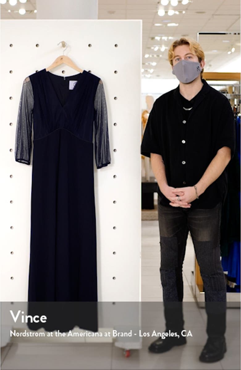 Crepe Gown with Chiffon Sleeves, sales video thumbnail