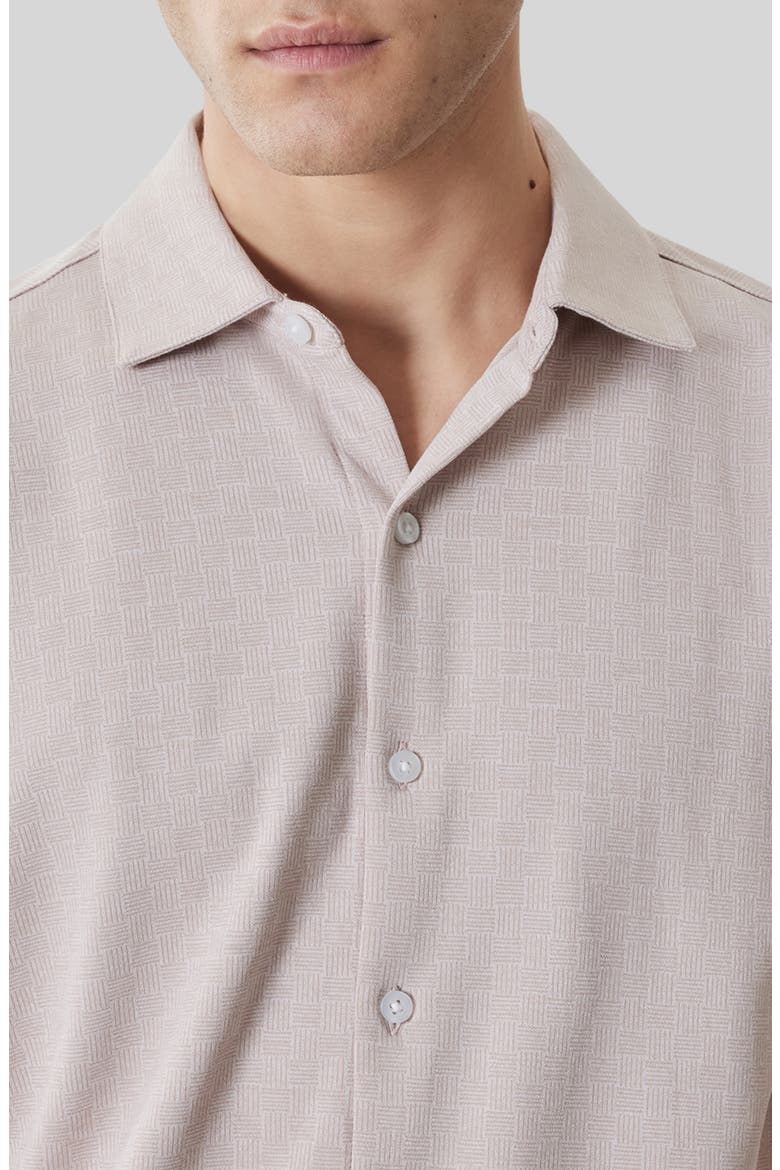 Valor Knit Short Sleeve Cotton Blend Knit Button-Up Shirt, Alternate, color, SHADOW CORAL