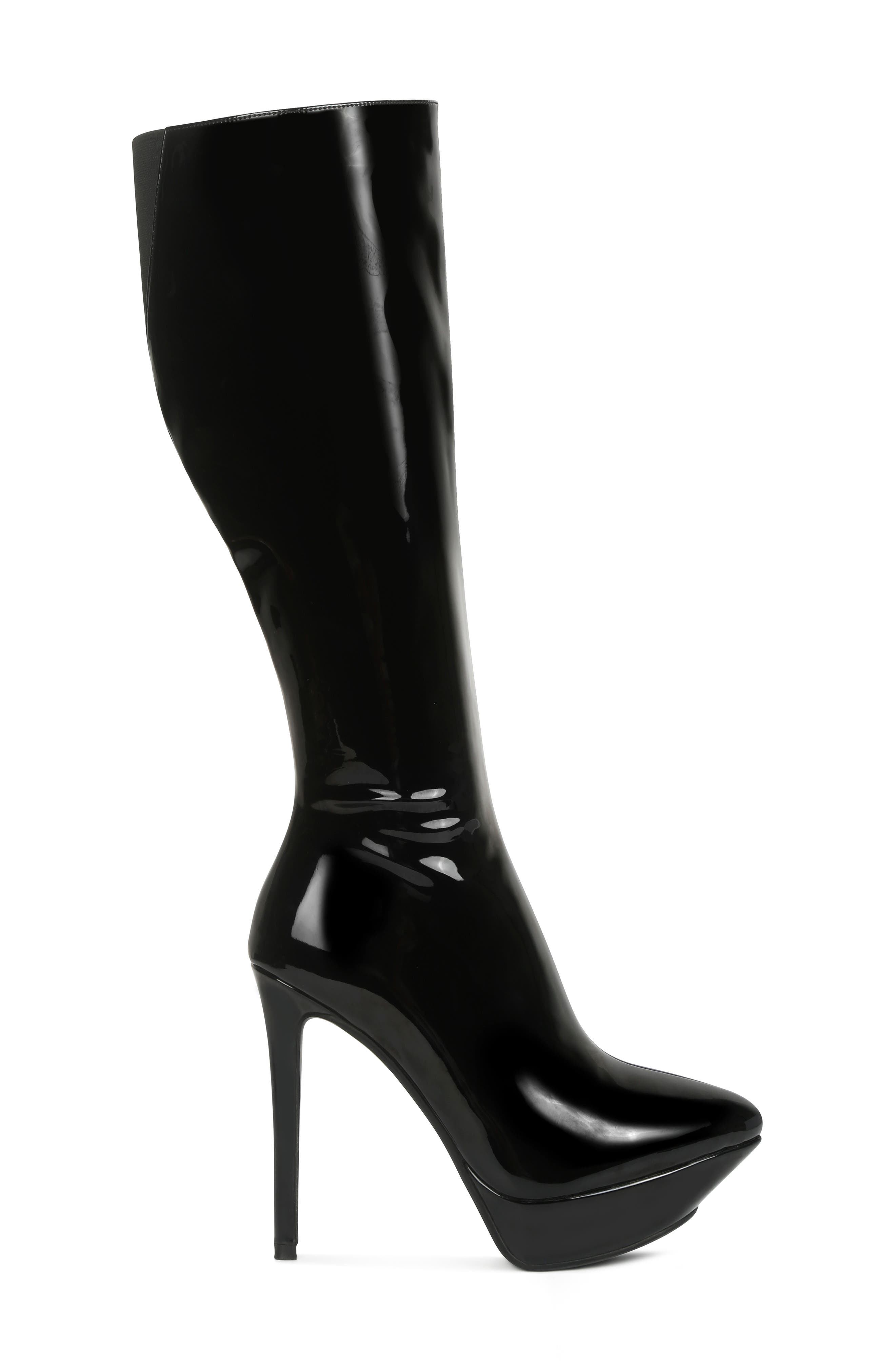 Rag & Co Chatton Platform Knee High Boot, Alternate, color, Black