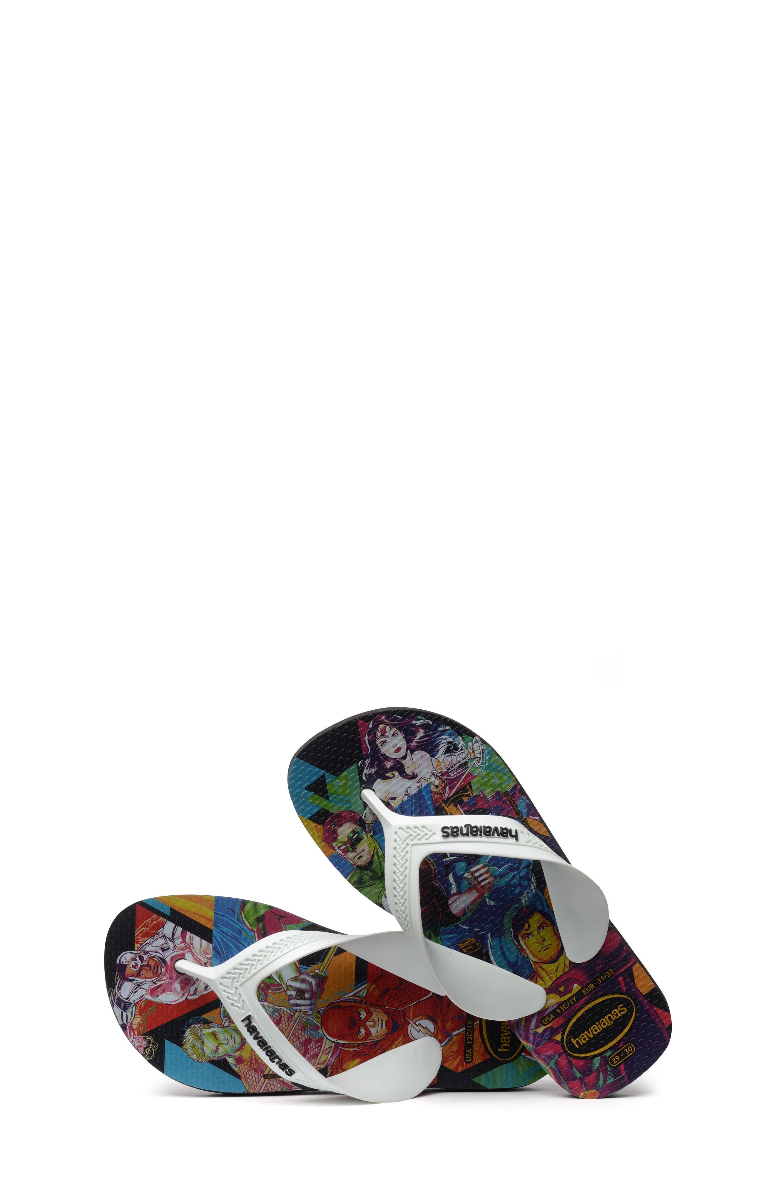'Batman™ - Max Heroes' Flip Flop, Alternate, color, BLACK/ WHITE