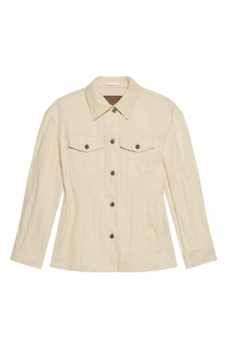 Helmut Lang Metallic Crushable Crinkle Denim Jacket, Alternate, color, Muslin