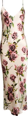 L'AGENCE Seridie Silk Midi Slipdress