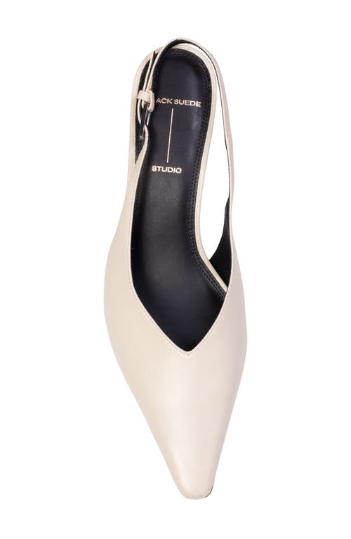 Black Suede Studio Calfskin Kitten Slingback Pumps In Swan Nappa Leather