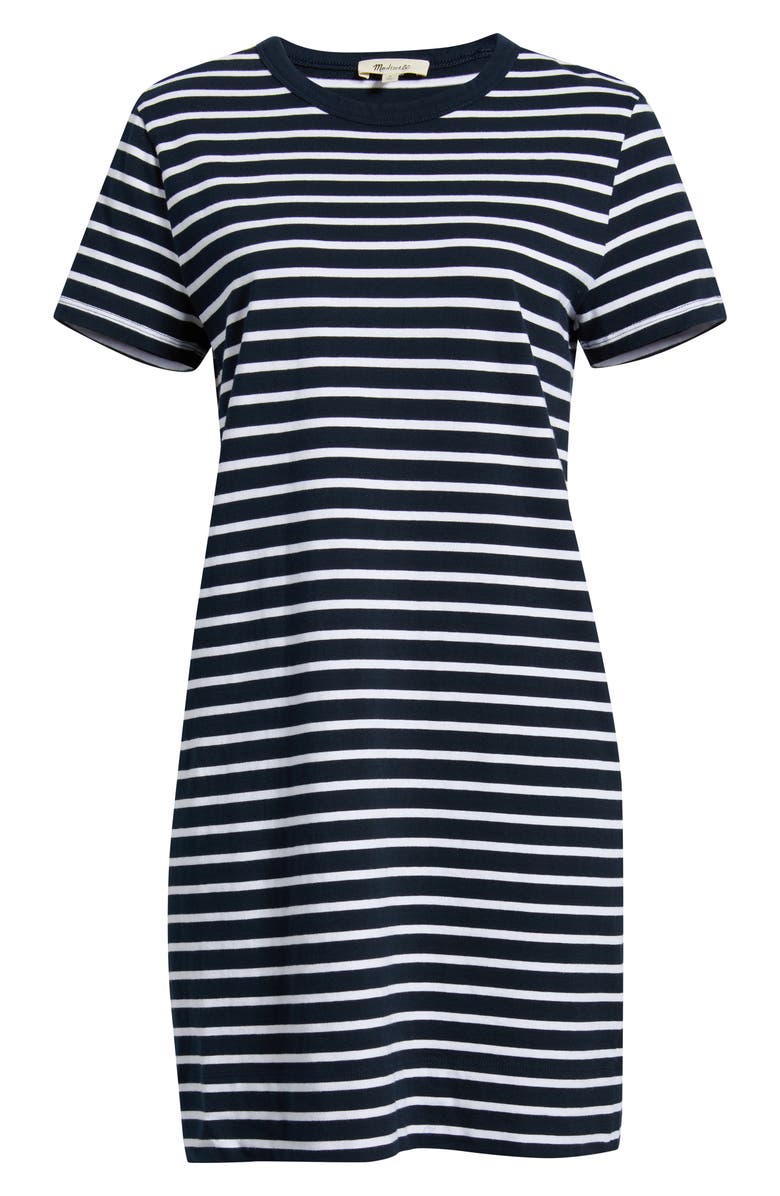 Madewell Stripe T-Shirt Minidress, Alternate, color, Dark Navy White