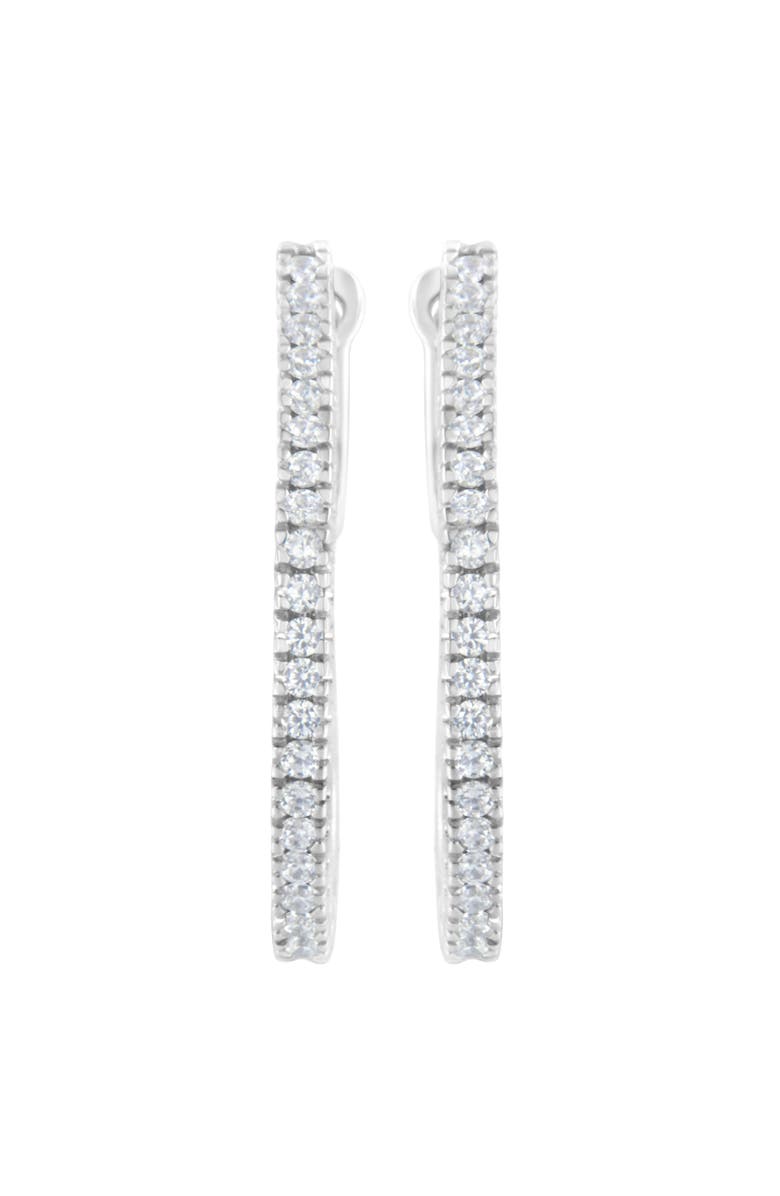 Haus of Brilliance 10KT White Gold 1/2 Ct Diamond Hoop Earrings, Main, color, White