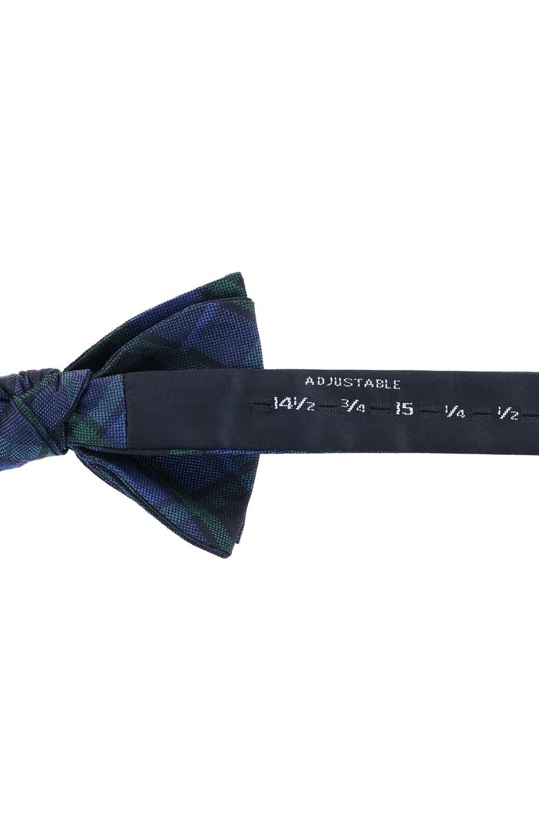 Trafalgar Ives Plaid Silk Bow Tie, Alternate, color, Green