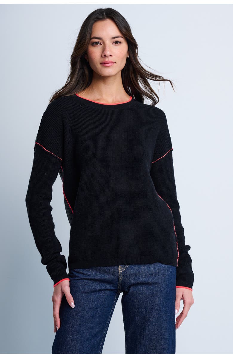 Lisa Todd Around Town Cotton Cashmere Sweater, Main, color, Black Fog