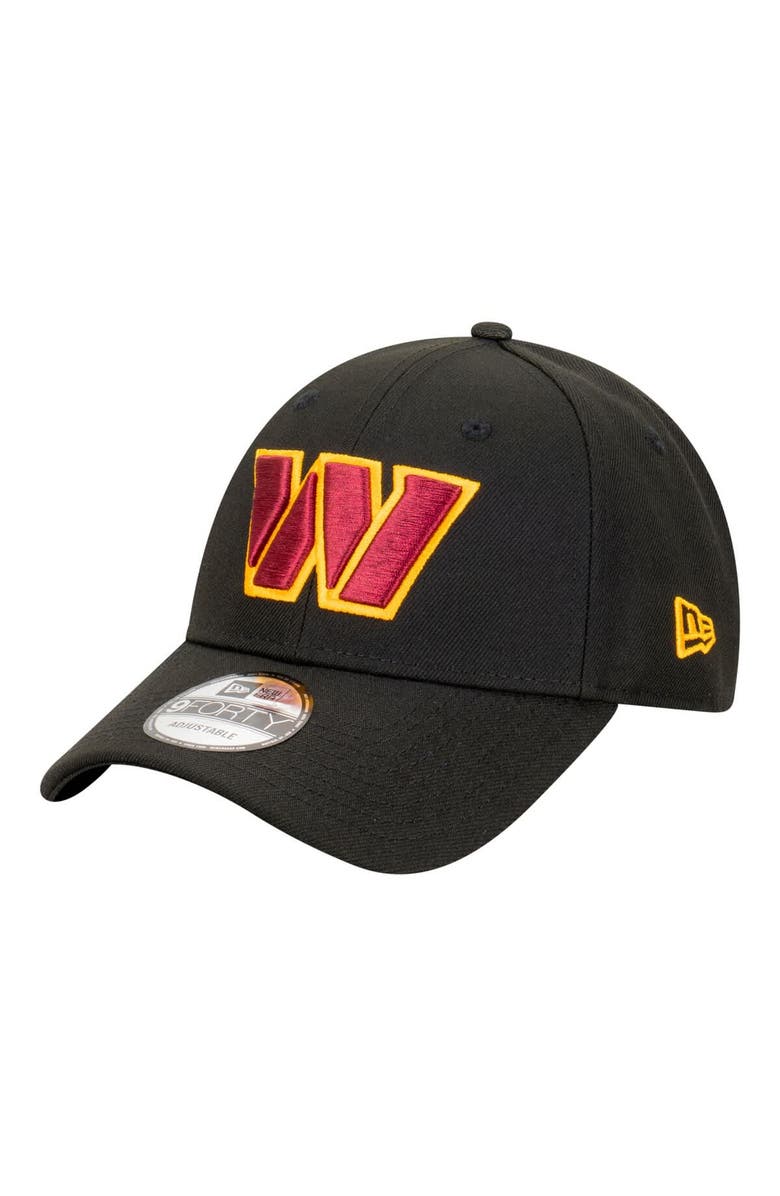 New Era Men's New Era Black Washington Commanders Core Team 9FORTY Adjustable Hat, Main, color, Black
