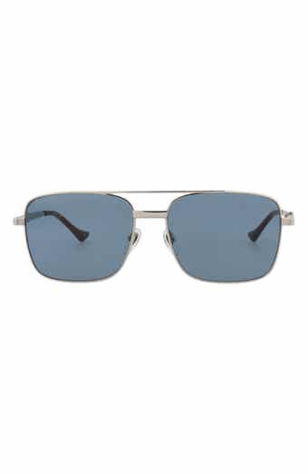 Gucci 58mm Square Metal Frame Sunglasses
