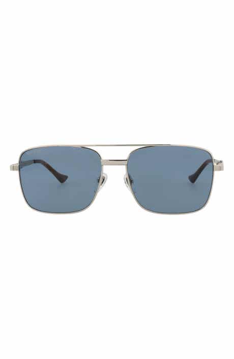 Gucci 58mm Square Metal Frame Sunglasses