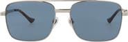 Gucci 58mm Square Metal Frame Sunglasses